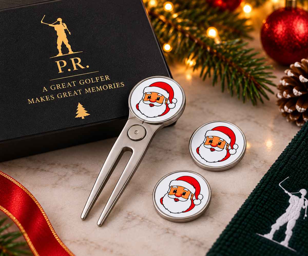 Personalised Christmas Golf Gift Set – Including Balls, Towel, Divot repair tool