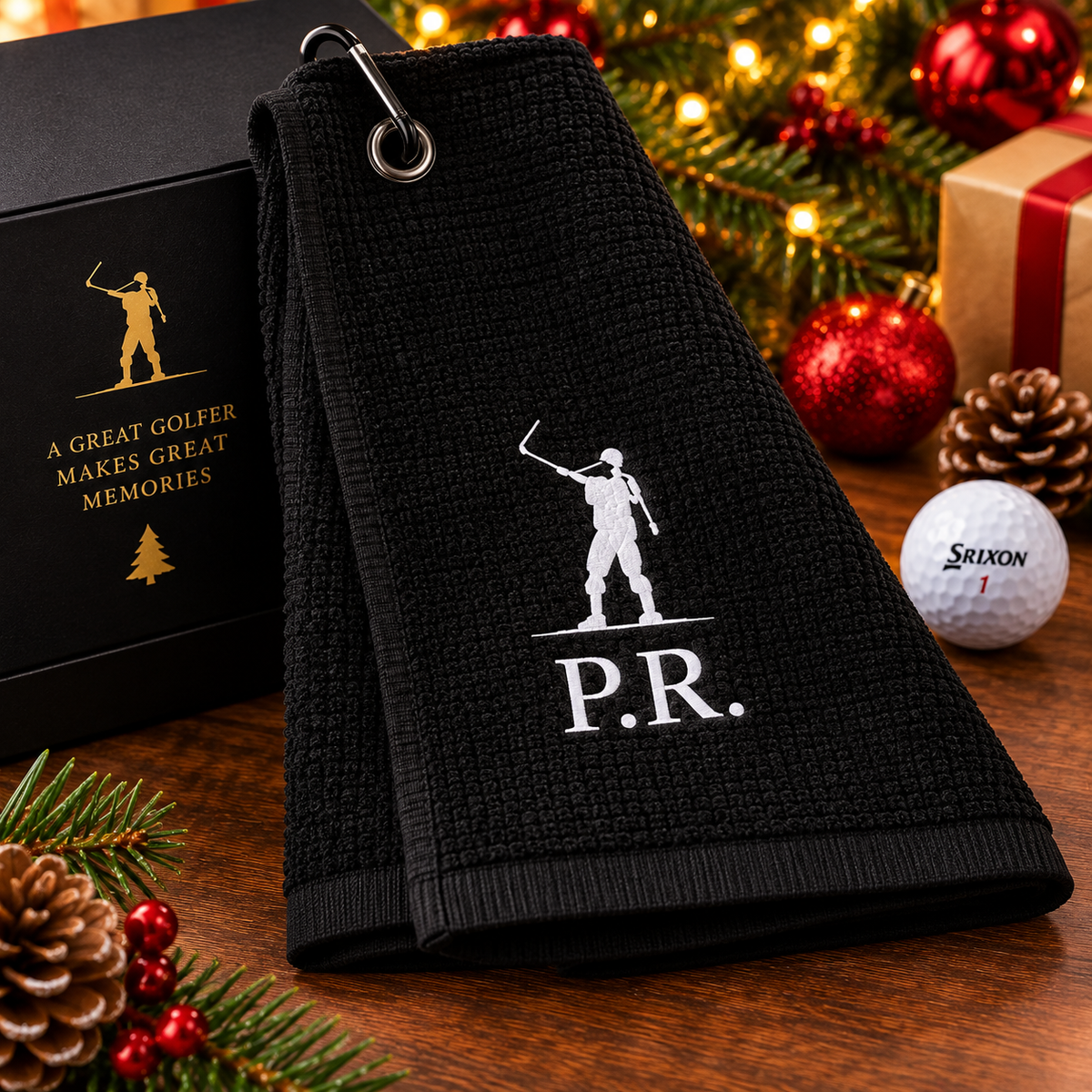 Personalised Christmas Golf Gift Set – Including Balls, Towel, Divot repair tool